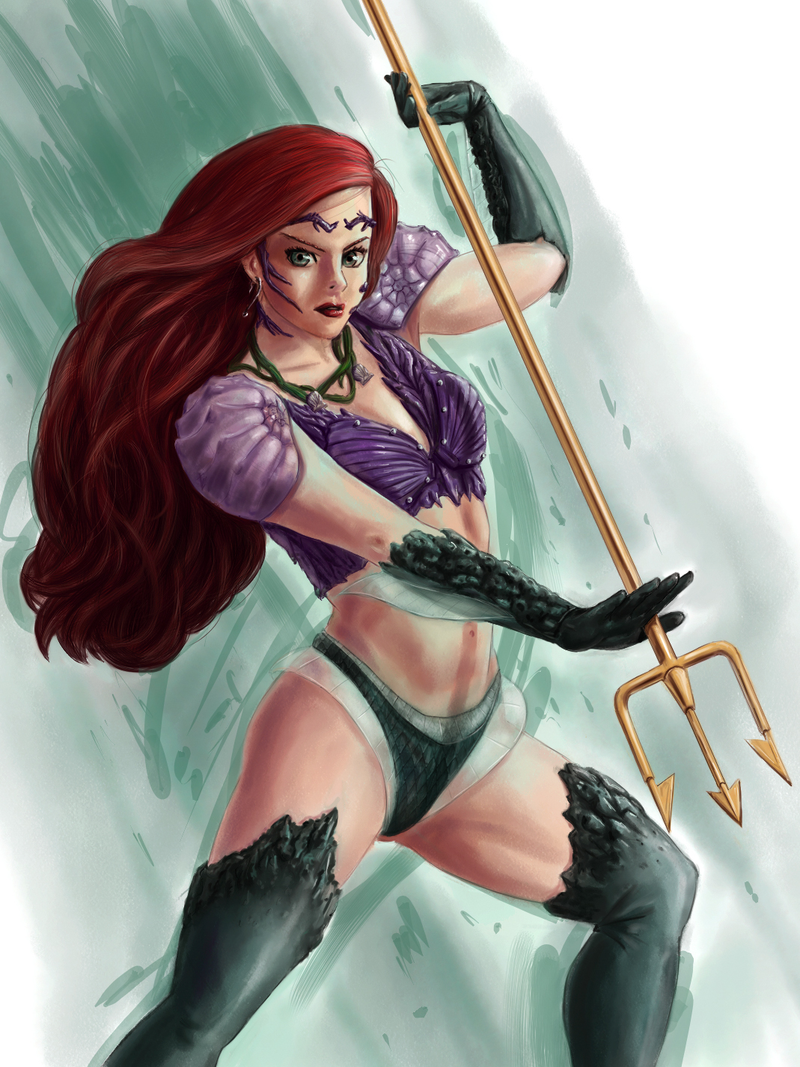 Illustration for article titled Gladiator Ariel, and other crazy designs from a nonexistent Disney Princess fighting game